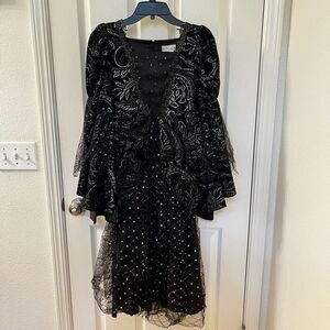 Wishcraft Wicked Princess Costume Velvet Bell Sleeve Witch Evil Queen Girls SZ 8